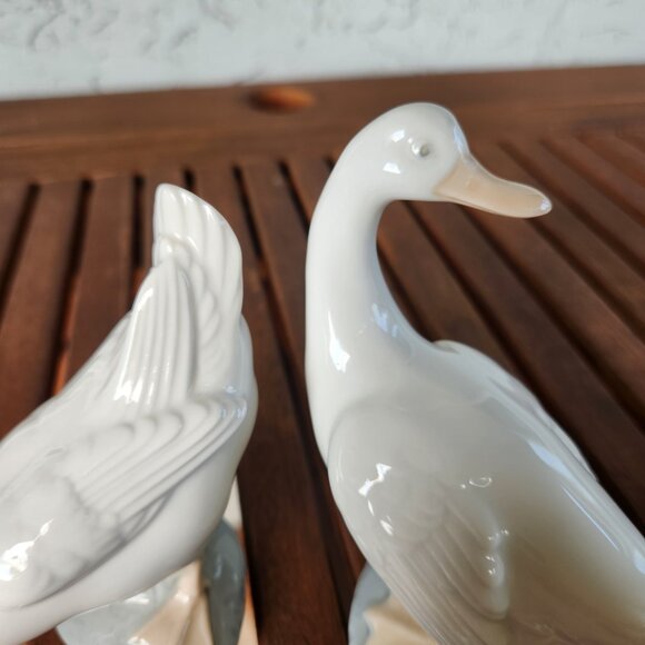 Vintage Nao by Lladro Porcelain Geese Figurines Pair Handmade in Spain - Picture 8 of 9